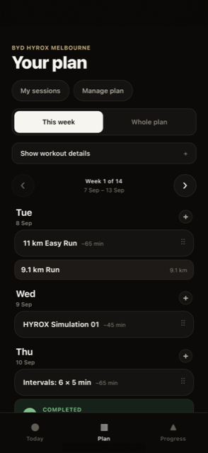 ENGN plan week screen